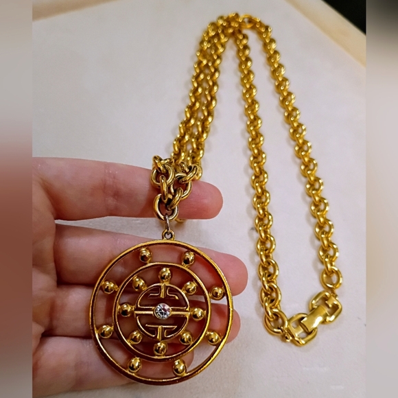 Vintage Givenchy JUMBO 4G Pendant Necklace - Picture 1 of 11